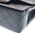 Chanel Quilted 25 Lambskin Turnlock Gold Double Flap Chain Shoulder Bag Black — view 5
