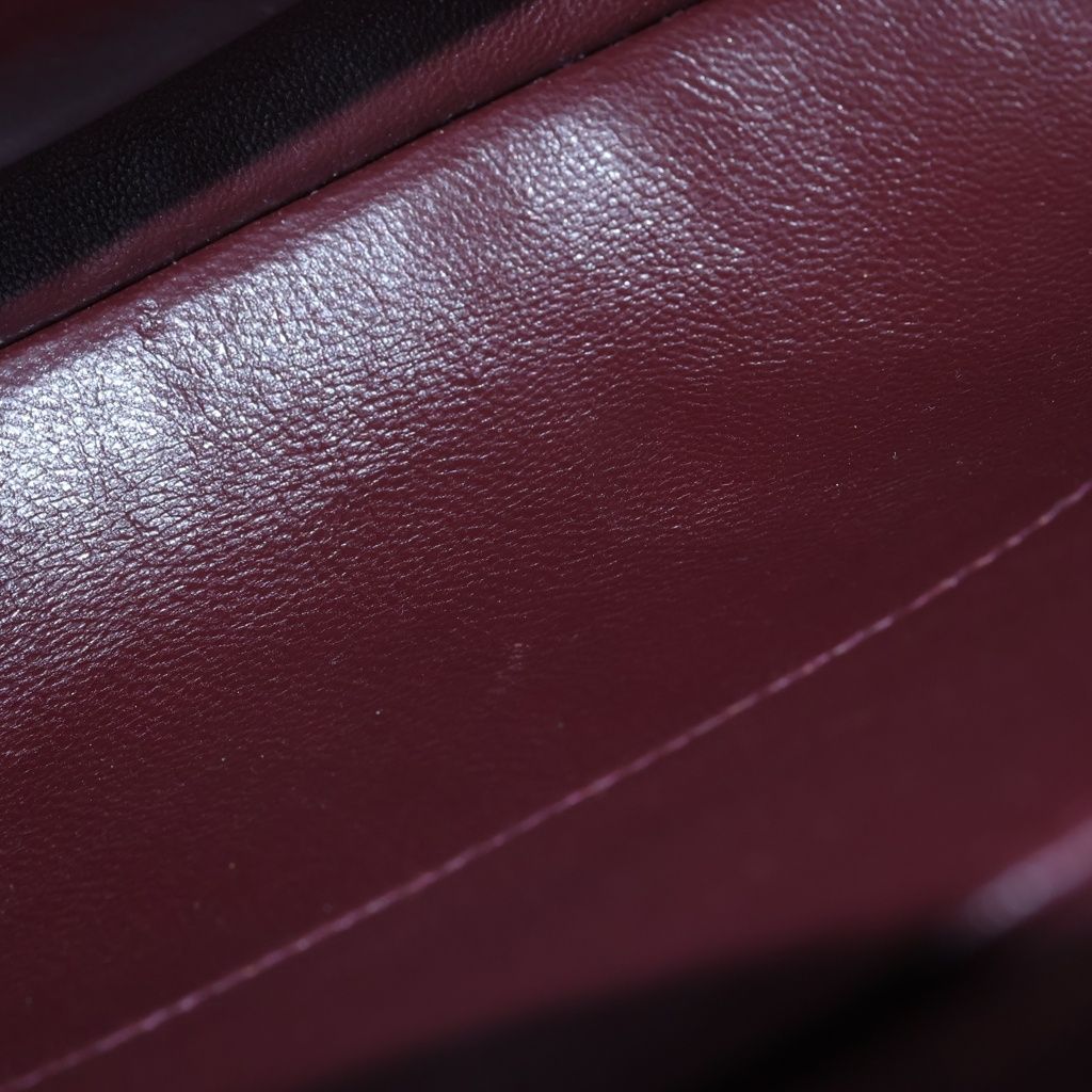 Chanel CC Logo Single Flap Classic Shoulder Bag Bordeaux Wine Red Caviar — view 9