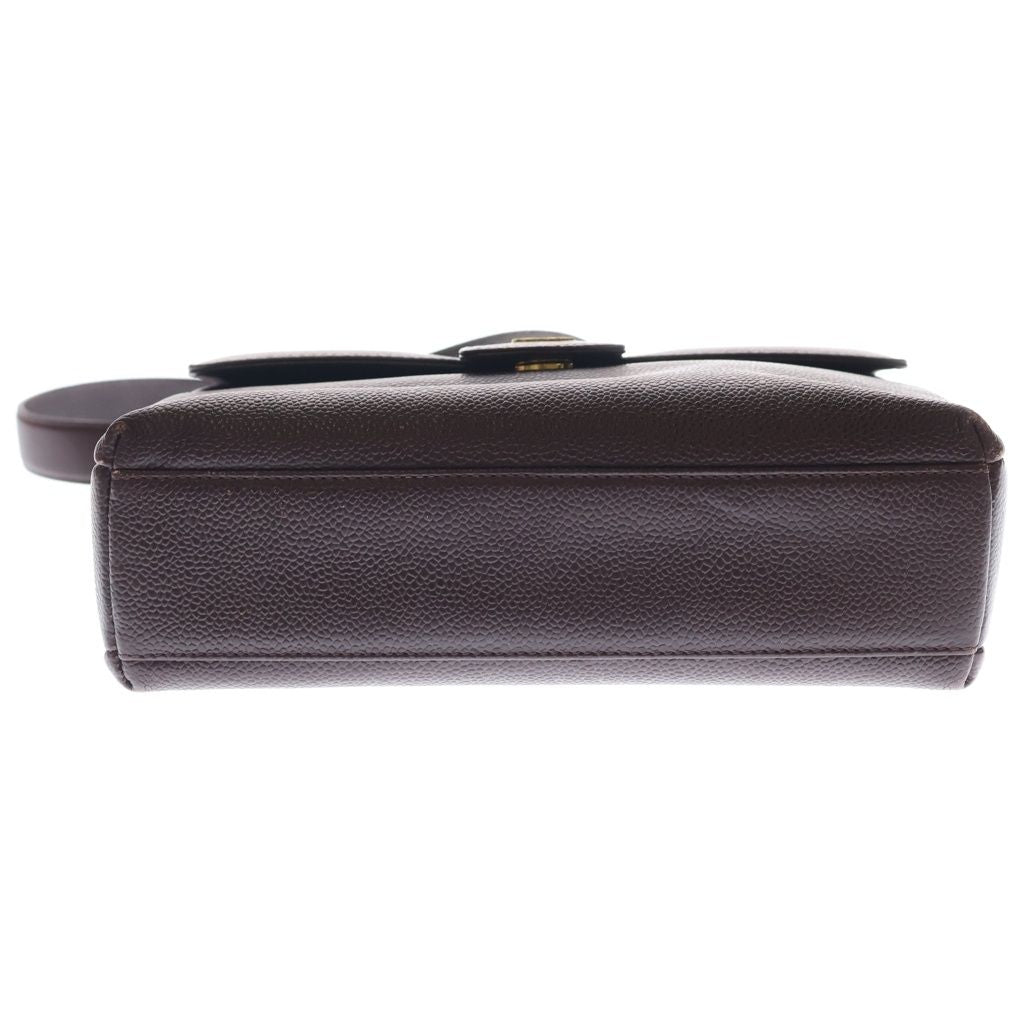Chanel CC Logo Single Flap Classic Shoulder Bag Bordeaux Wine Red Caviar — view 4