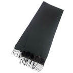 Fendi Scarf Large Shawl Cashmere Silk Fur Embroidery Logo Fringe Black — view 3