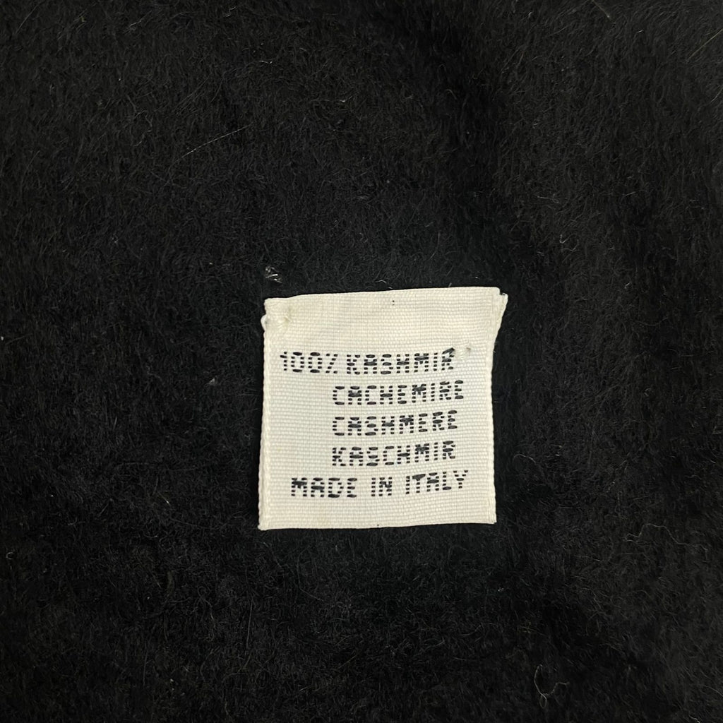 Fendi Scarf Large Shawl Cashmere Silk Fur Embroidery Logo Fringe Black — view 6