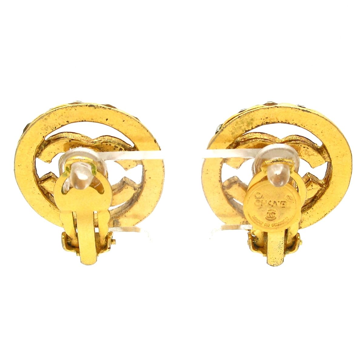 Chanel Earrings Gold Clear — view 3
