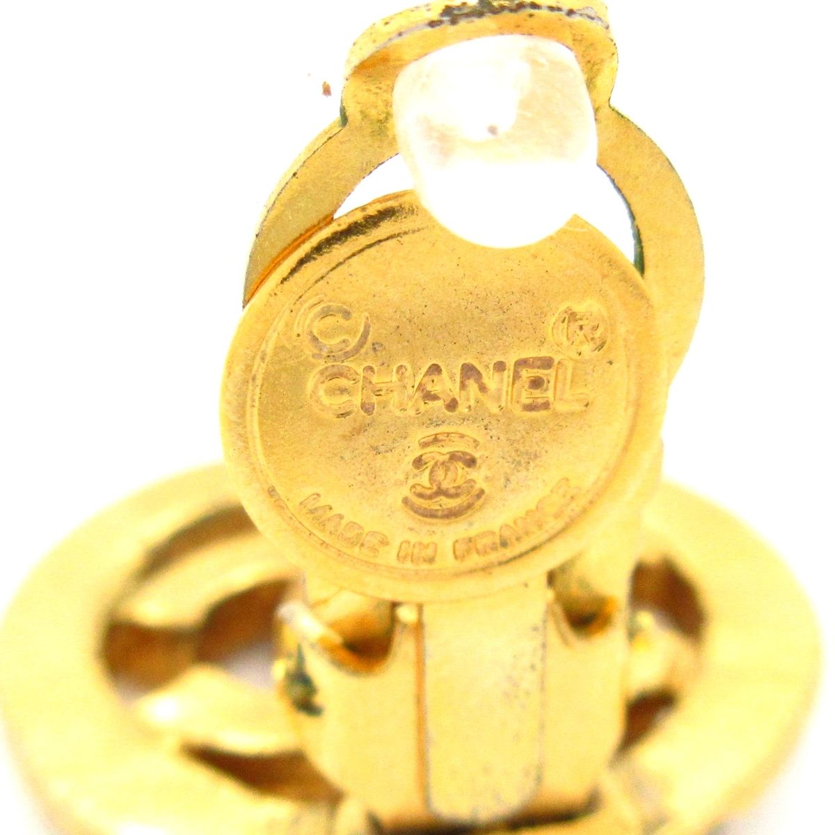 Chanel Earrings Gold Clear — view 5