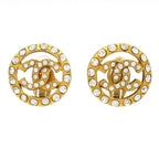 Chanel Earrings Gold Clear