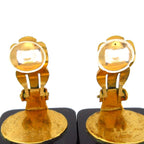 Chanel Earrings Black Gold Clear — view 4