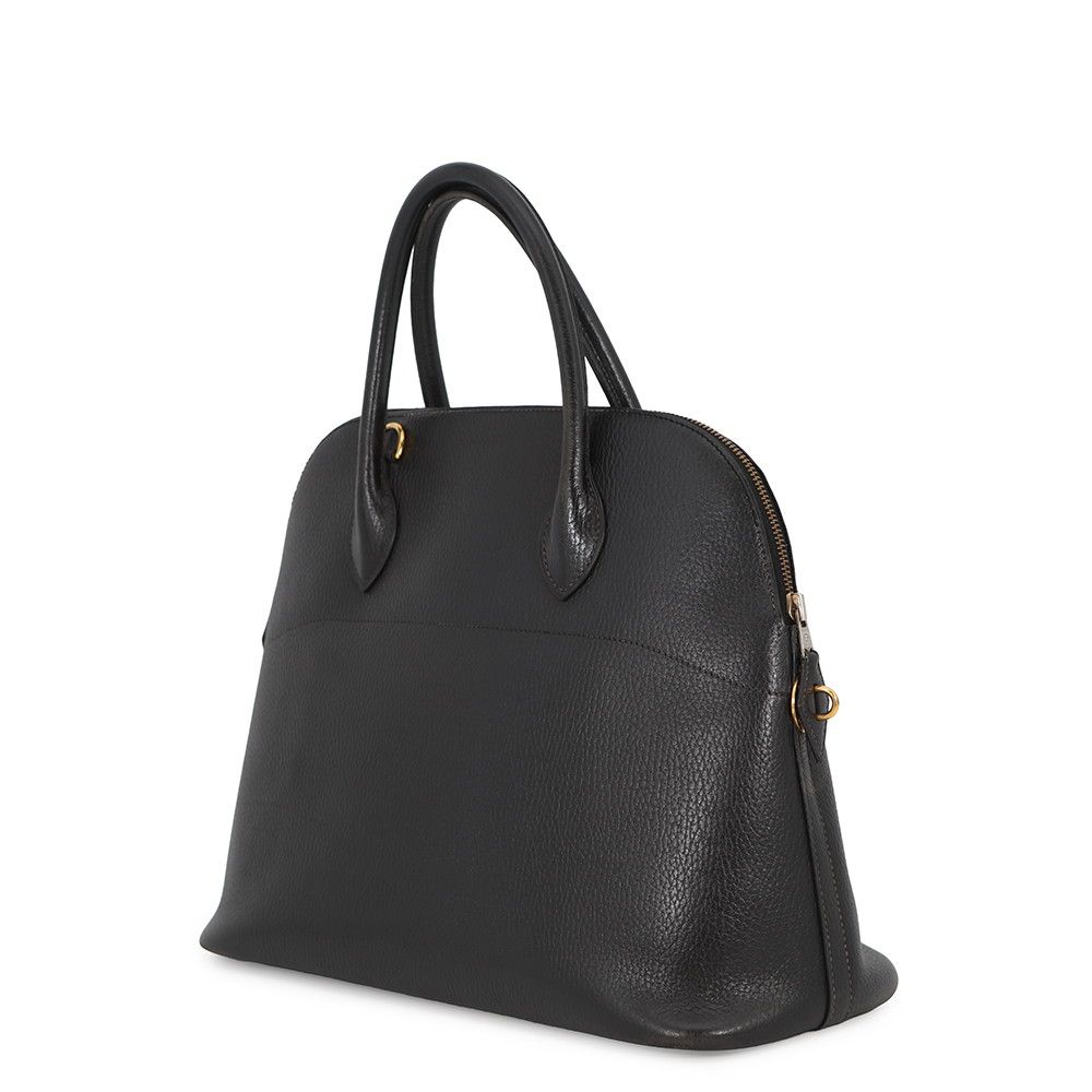 Hermes Handbag Bolide 35 Black Gold Ardennes 2-Way — view 2