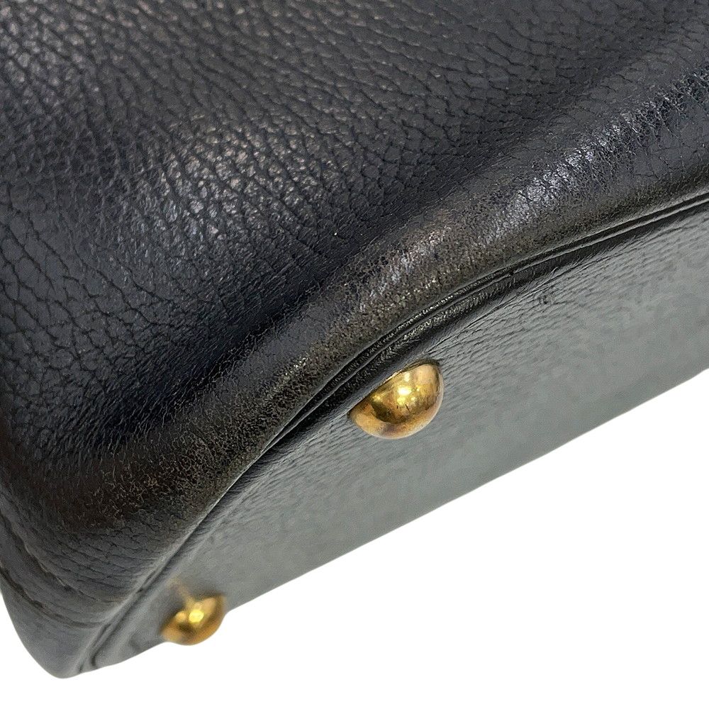 Hermes Handbag Bolide 35 Black Gold Ardennes 2-Way — view 7