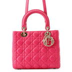 Dior Handbag Cannage Lady Leather 2-Way
