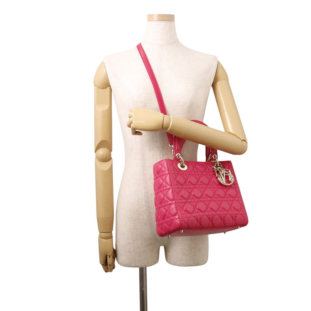Dior Handbag Cannage Lady Leather 2-Way — view 5