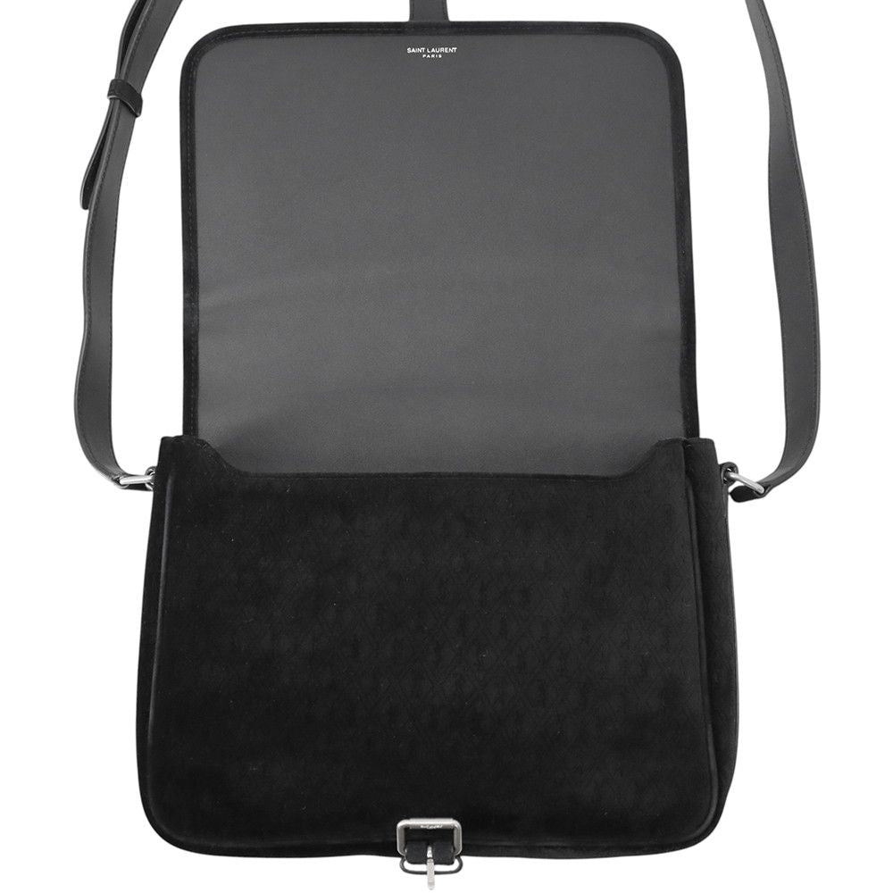 Saint Laurent Paris Shoulder Bag YSL Monogram Velvet Black — view 5