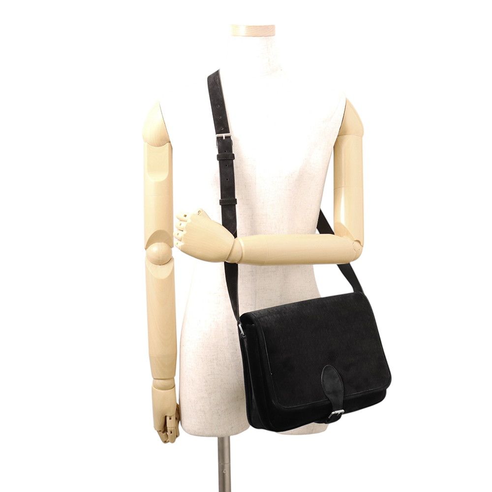 Saint Laurent Paris Shoulder Bag YSL Monogram Velvet Black — view 4