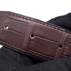 Hermes Belt Constance Dark Brown Matte Silver Porosus Leather 60 — view 9