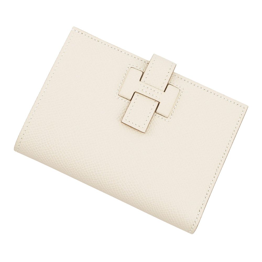 Hermes Bifold Wallet Passant Compact Cles Silver Epsom