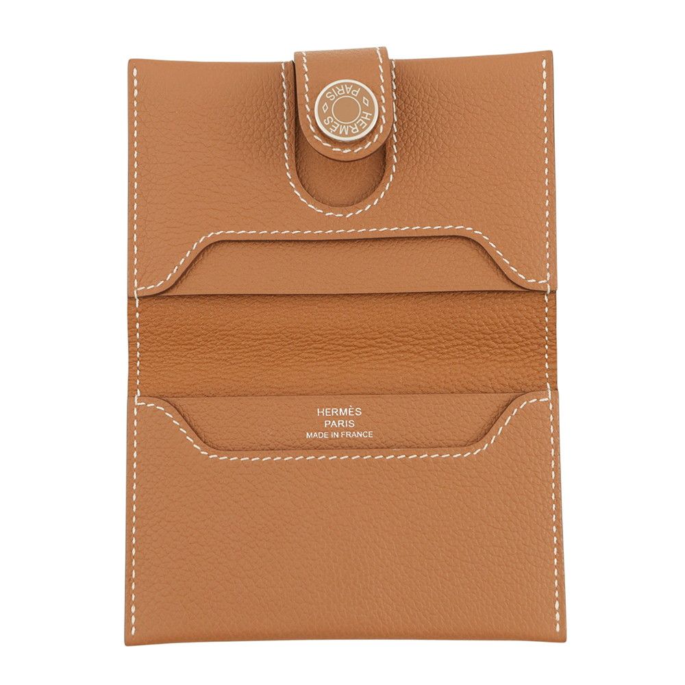 Hermes Card Case Gold Silver Ever Color Business Holder — view 4