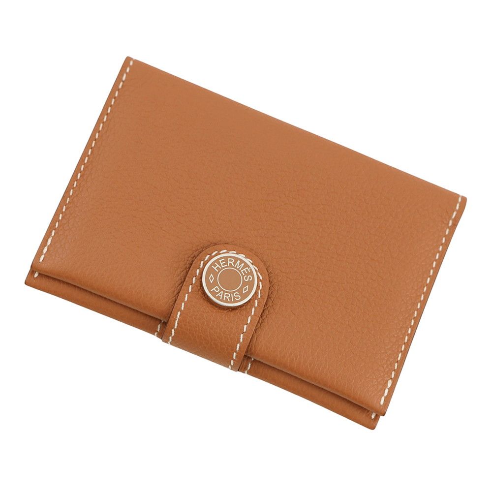 Hermes Card Case Gold Silver Ever Color Business Holder