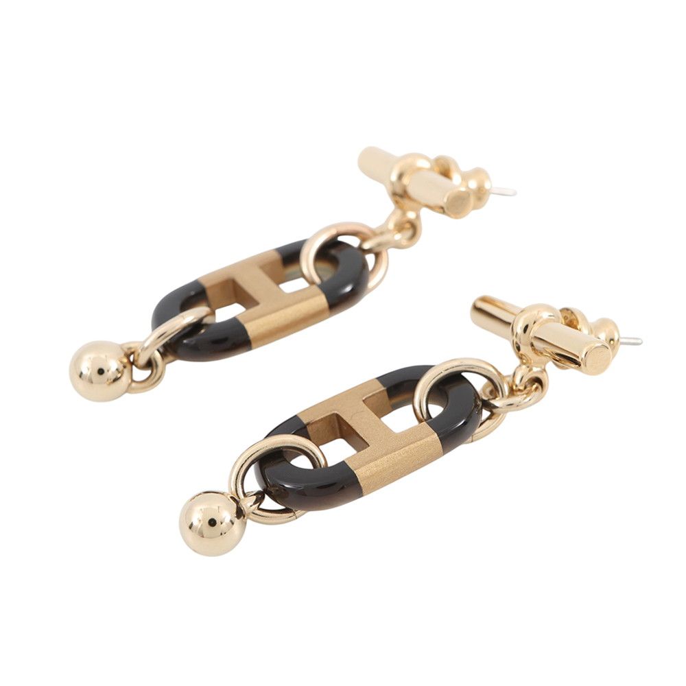 Hermes Earrings Sur Mer Buffalo Horn Metal — view 2