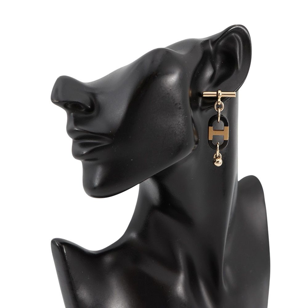 Hermes Earrings Sur Mer Buffalo Horn Metal — view 4