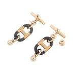 Hermes Earrings Sur Mer Buffalo Horn Metal — view 3