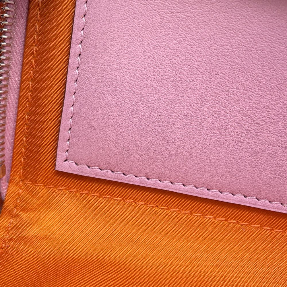 Hermes Wallet Nouveau to Go Zip Mauve Sylvestre Cuible Silver Epsom Swift — view 9