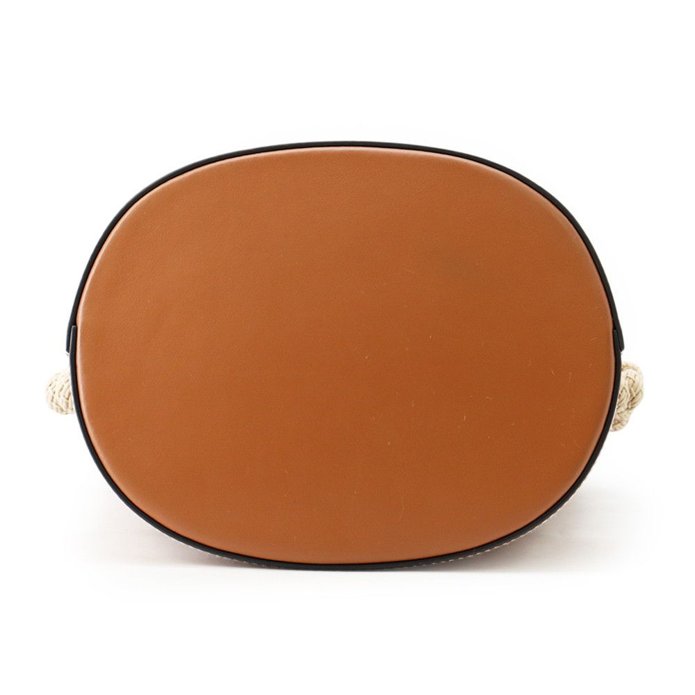 Prada Shoulder Bag Tumble Bucket Logo Calf Leather 2-Way — view 3