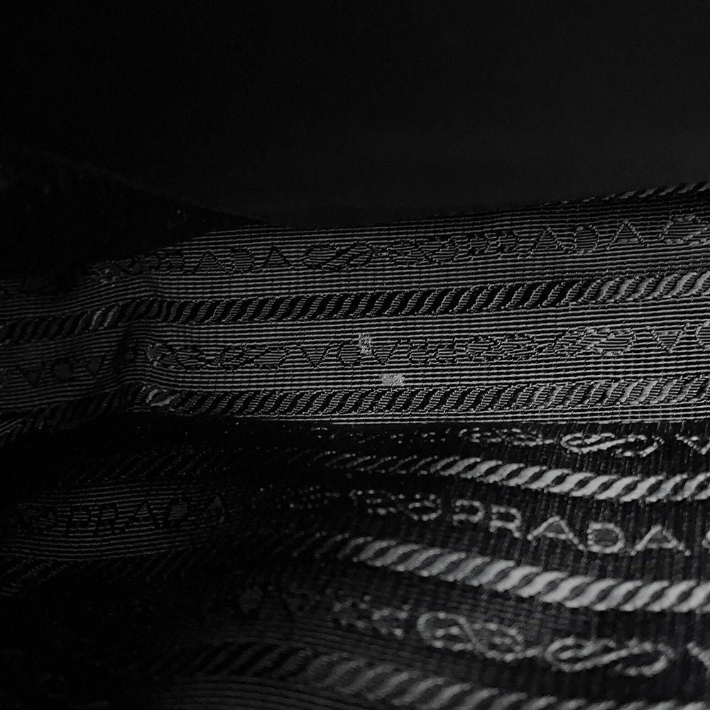 Prada Shoulder Bag Quilted Triangle Logo Nylon Black — view 7