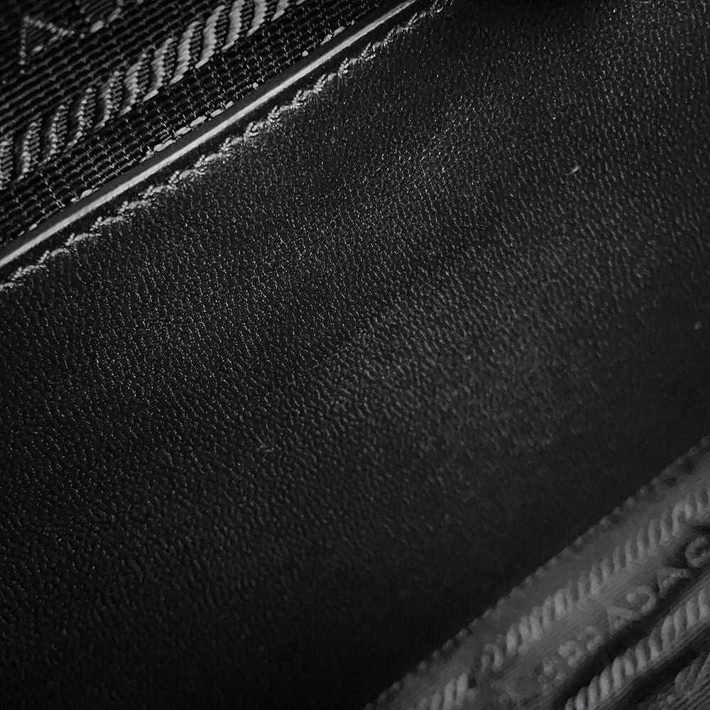 Prada Shoulder Bag Quilted Triangle Logo Nylon Black — view 6