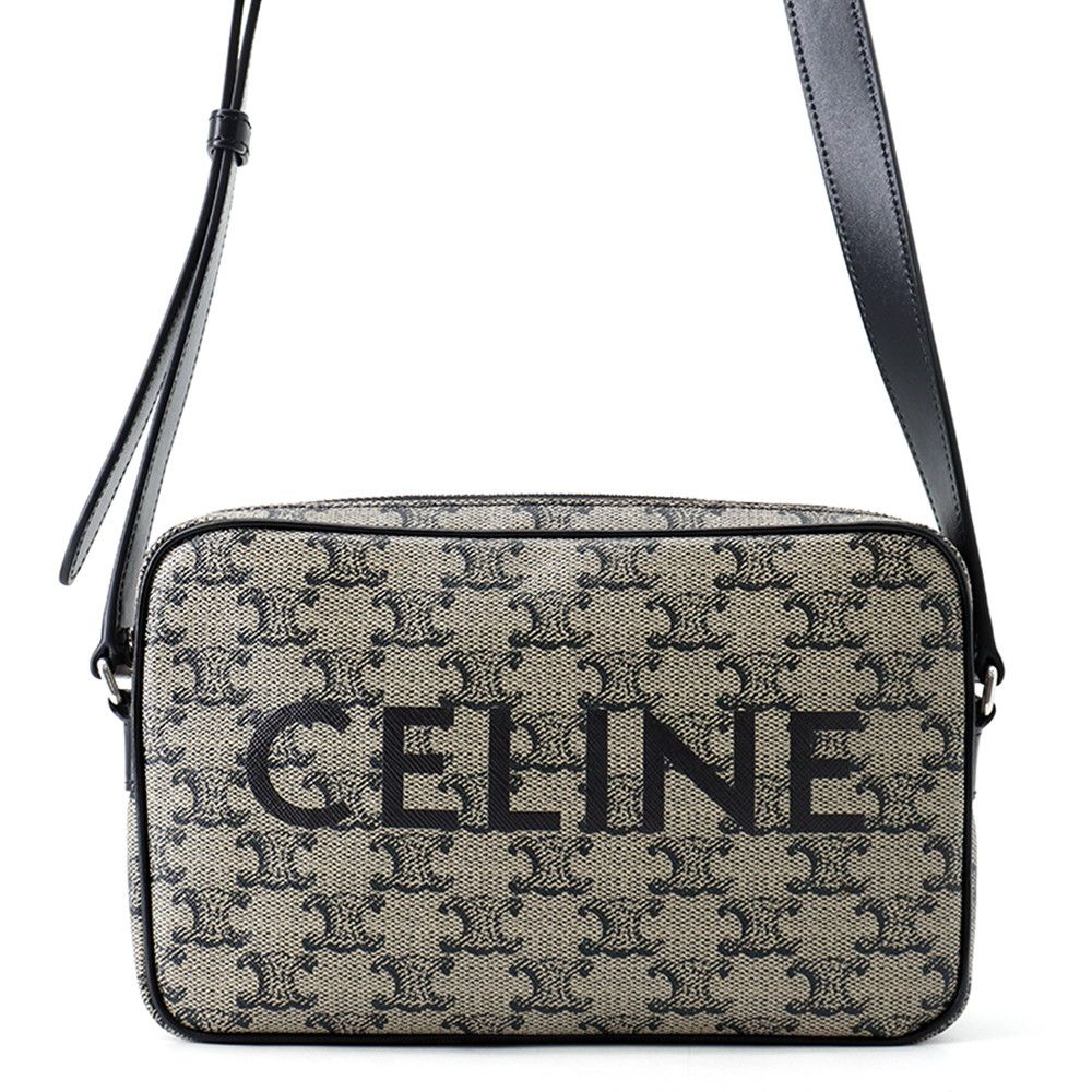 Celine Shoulder Bag Triomphe Horizontal Black