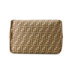 Fendi Tote Pecan Roll Reversible FF Motif Stripe Canvas Leather — view 3