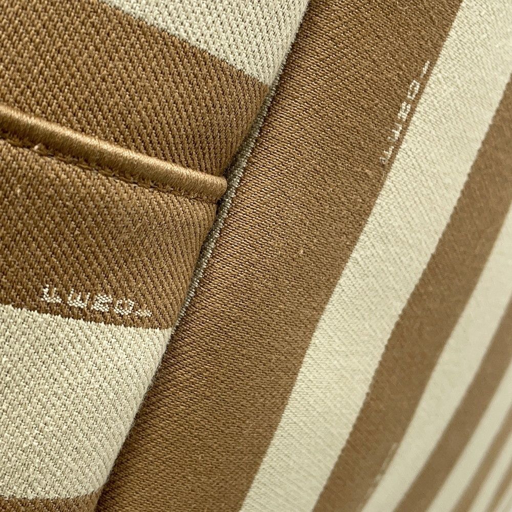 Fendi Tote Pecan Roll Reversible FF Motif Stripe Canvas Leather — view 9