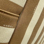 Fendi Tote Pecan Roll Reversible FF Motif Stripe Canvas Leather — view 9