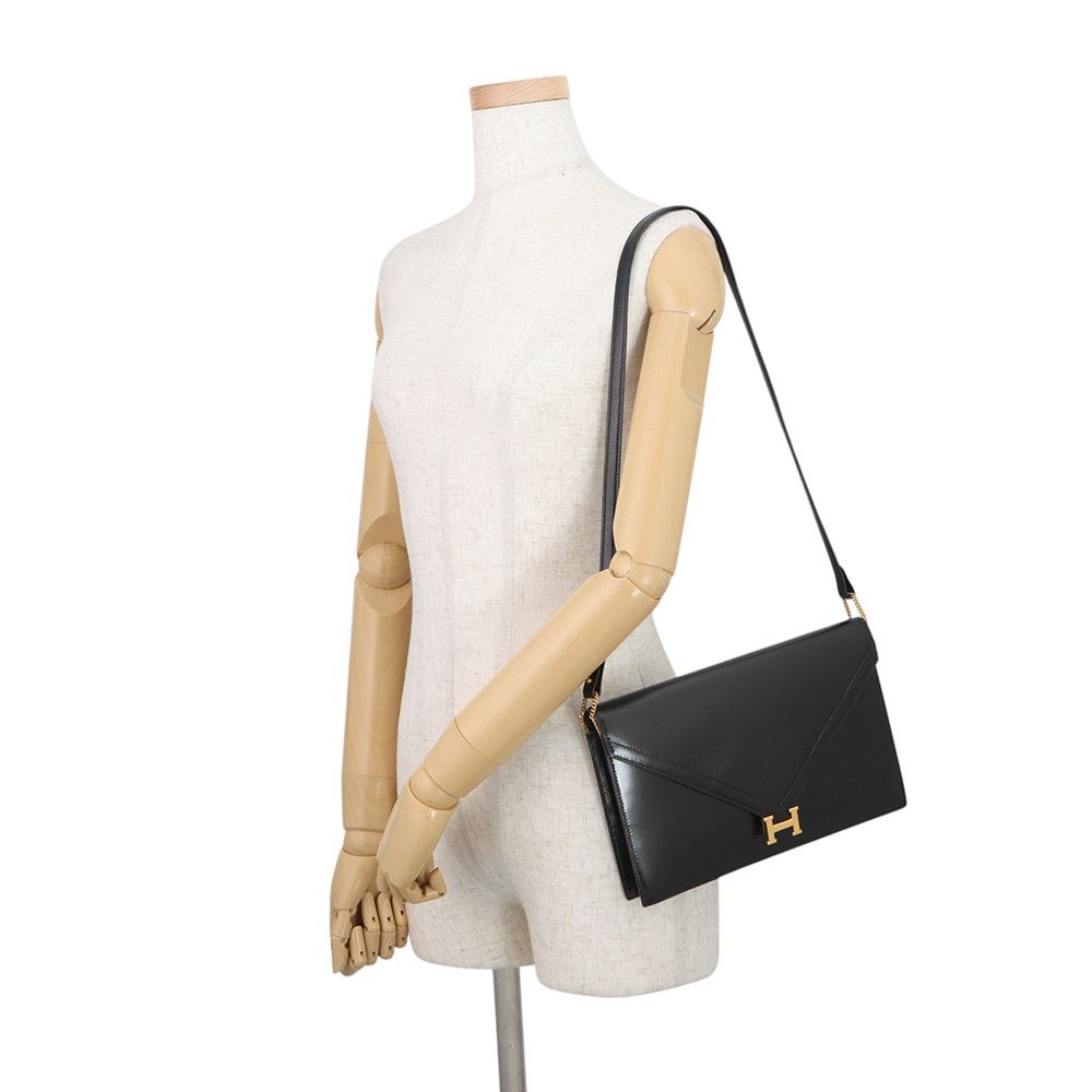 Hermes Shoulder Bag Ridi Black Gold Box Calf — view 4