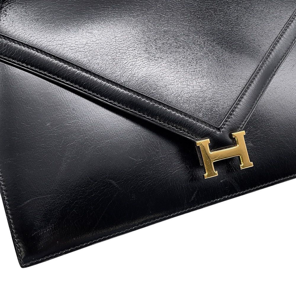 Hermes Shoulder Bag Ridi Black Gold Box Calf — view 7