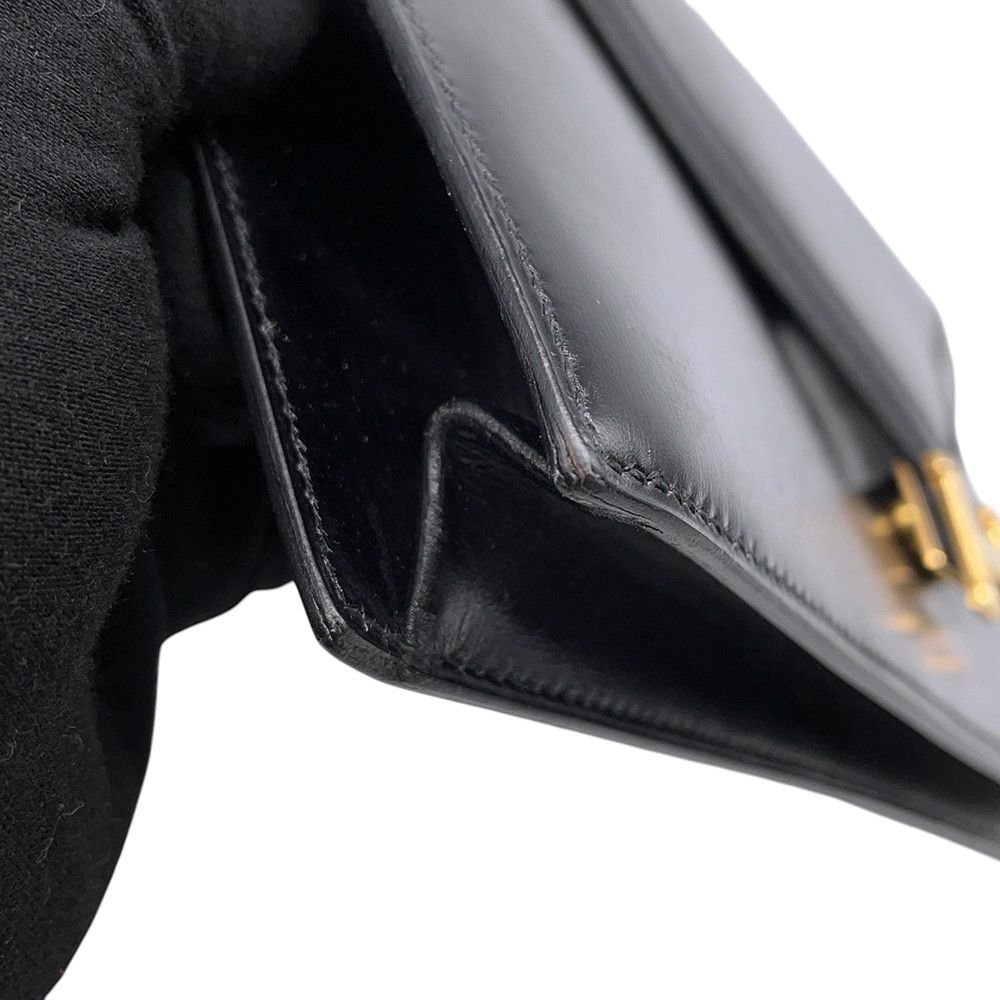 Hermes Shoulder Bag Ridi Black Gold Box Calf — view 9