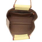 Hermes Tote Kaback PM Etoupe Yellow Silver Toile Officier Leather — view 6