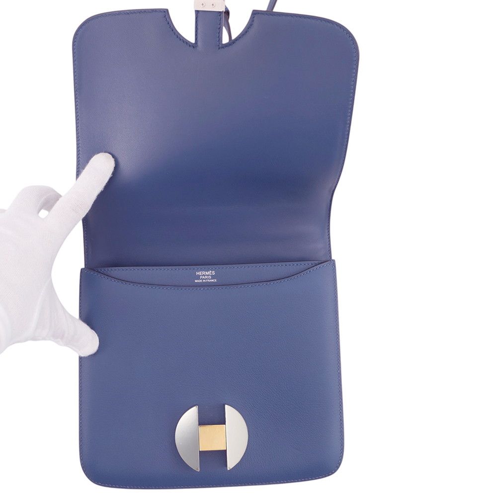 Hermes Shoulder Bag 20 Blue Brighton Silver Gold — view 5