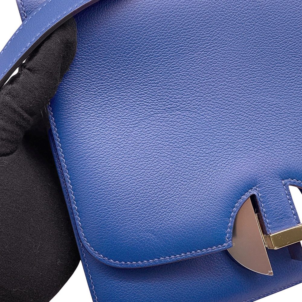 Hermes Shoulder Bag 20 Blue Brighton Silver Gold — view 7