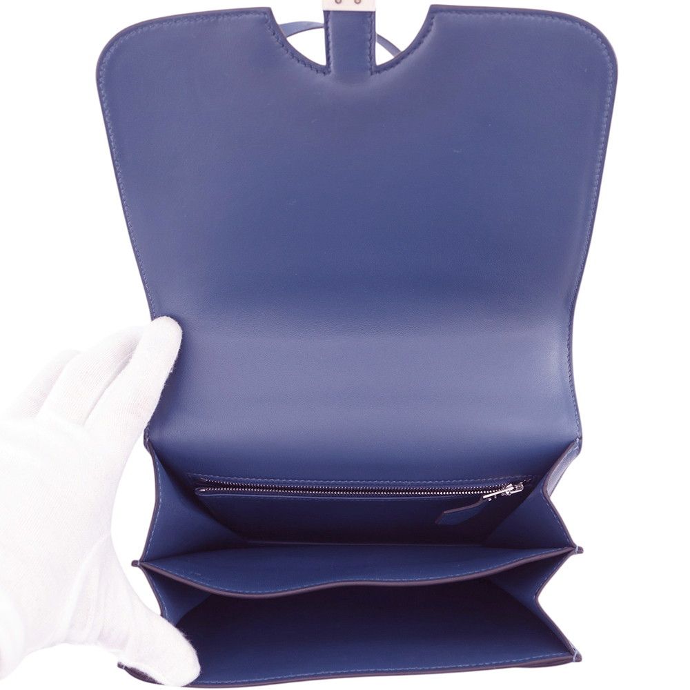 Hermes Shoulder Bag 20 Blue Brighton Silver Gold — view 6