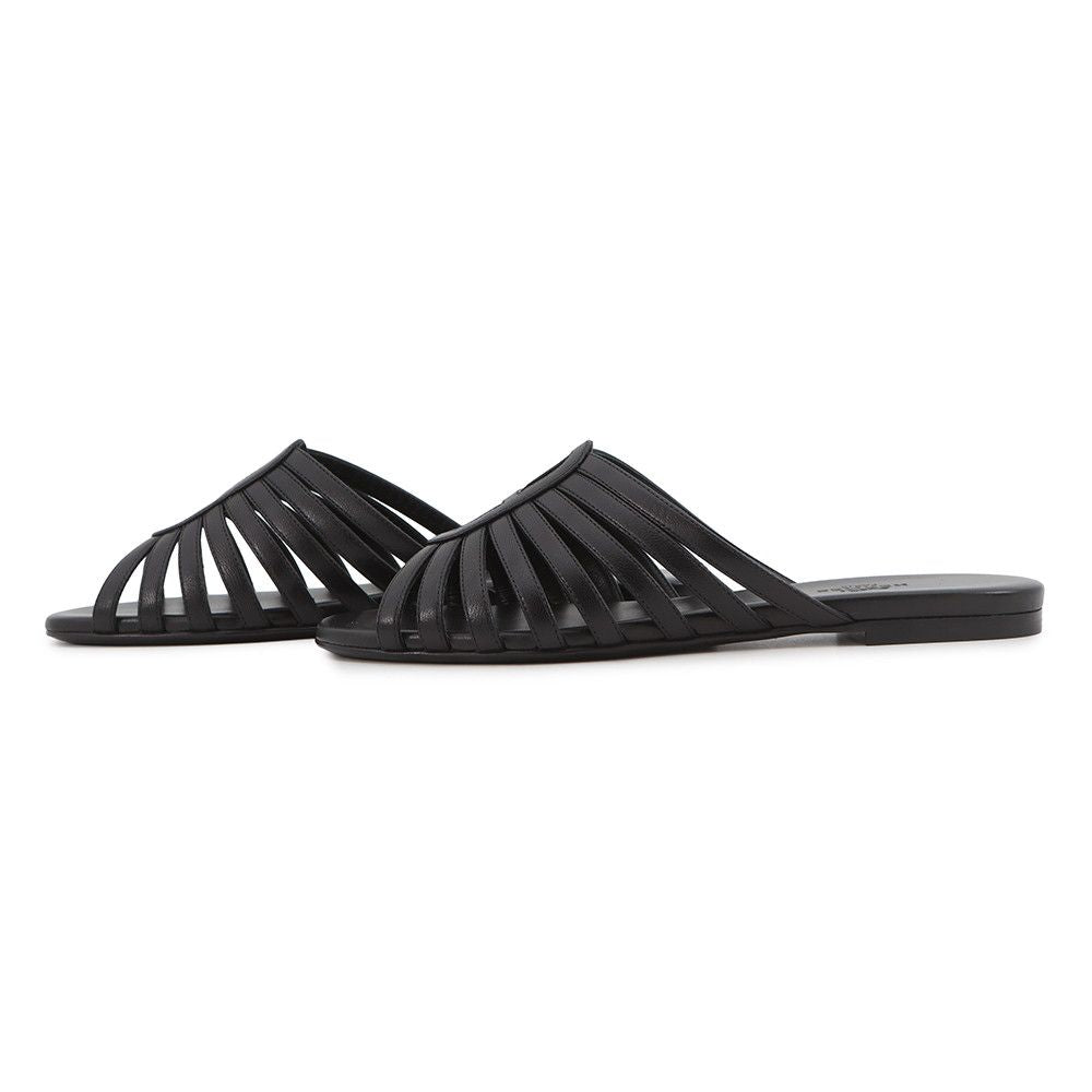 Hermes Sandals Noria Leather 37 Shoes Black — view 2