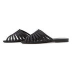 Hermes Sandals Noria Leather 37 Shoes Black — view 2