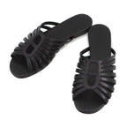 Hermes Sandals Noria Leather 37 Shoes Black