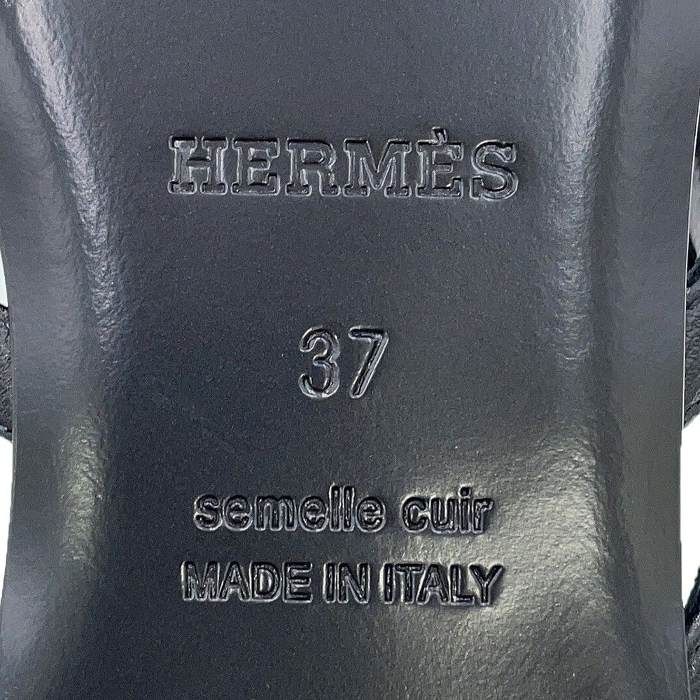 Hermes Sandals Noria Leather 37 Shoes Black — view 9