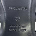 Hermes Sandals Noria Leather 37 Shoes Black — view 9