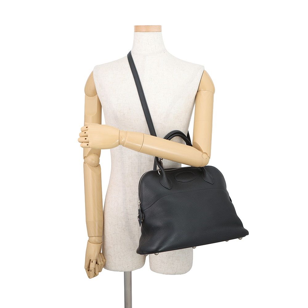 Hermes Handbag Bolide 31 Black Silver Taurillon Clemence 2-Way — view 5