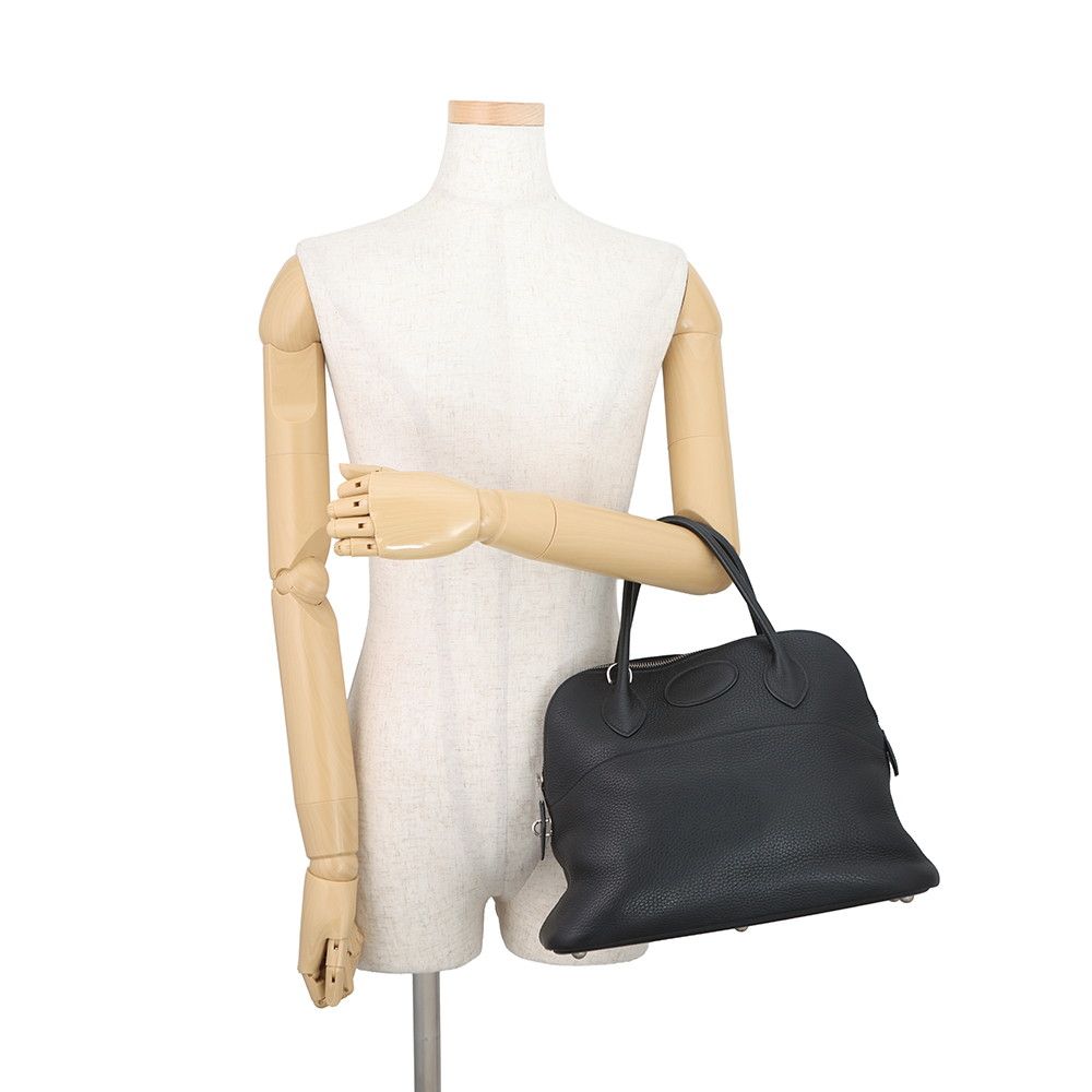 Hermes Handbag Bolide 31 Black Silver Taurillon Clemence 2-Way — view 4