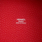 Hermes Handbag Picotin Lock PM Rouge Radu Silver Taurillon Clemence — view 6