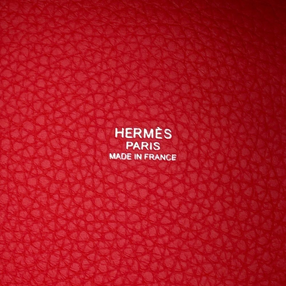 Hermes Handbag Picotin Lock PM Rouge Radu Silver Taurillon Clemence — view 6