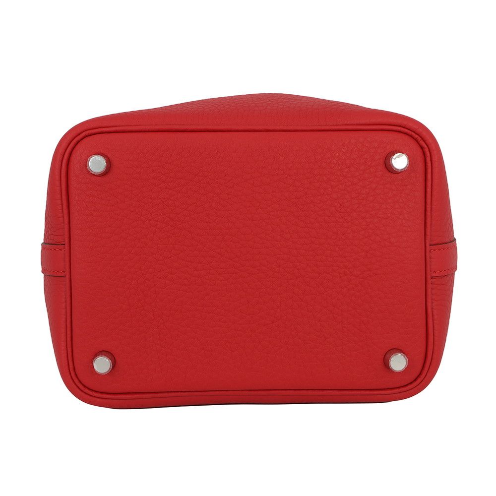 Hermes Handbag Picotin Lock PM Rouge Radu Silver Taurillon Clemence — view 3