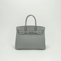 Hermes Birkin 30 Tote Togo Gray Mouette Silver