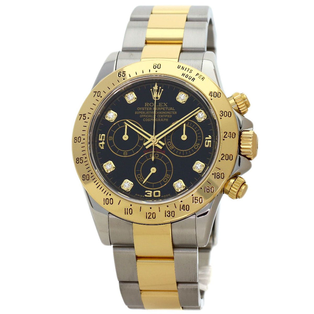 Rolex Cosmograph Daytona Diamond Watch SS Yellow Gold 18k