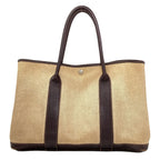 Hermes Garden Party PM Brown Silver Handbag Toile